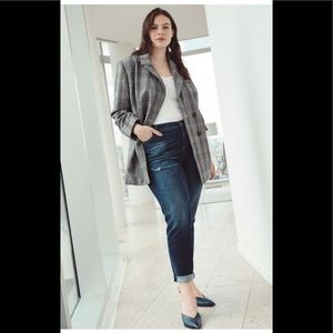 Plus Size Avec Les Filles Plaid Blazer